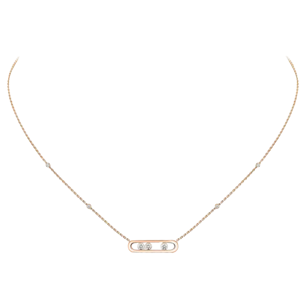Baby Move Pink Gold Diamond Necklace