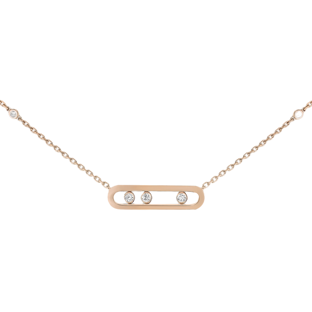 Baby Move Pink Gold Diamond Necklace