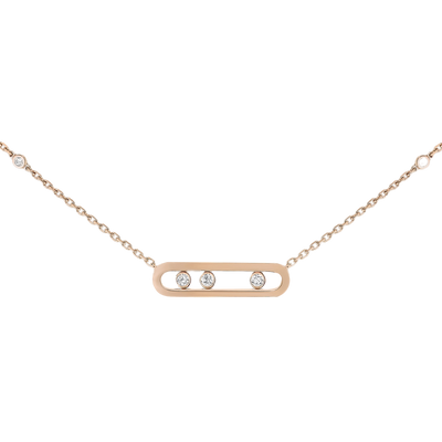 Baby Move Pink Gold Diamond Necklace