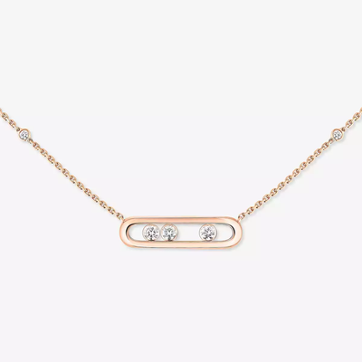 Baby Move Pink Gold Diamond Necklace
