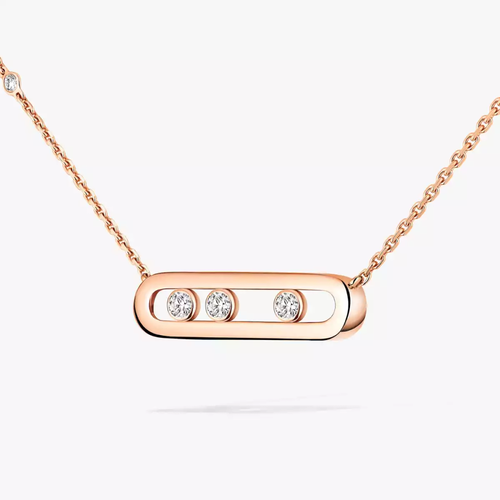 Baby Move Pink Gold Diamond Necklace