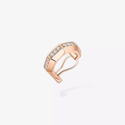 Mono clip haut pavé Moderniste Boucles d'oreilles Diamant Or Rose