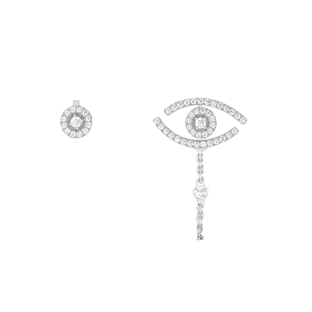 Boucles d'oreilles pavées Lucky Eye Boucles d'oreilles Diamant Or Blanc