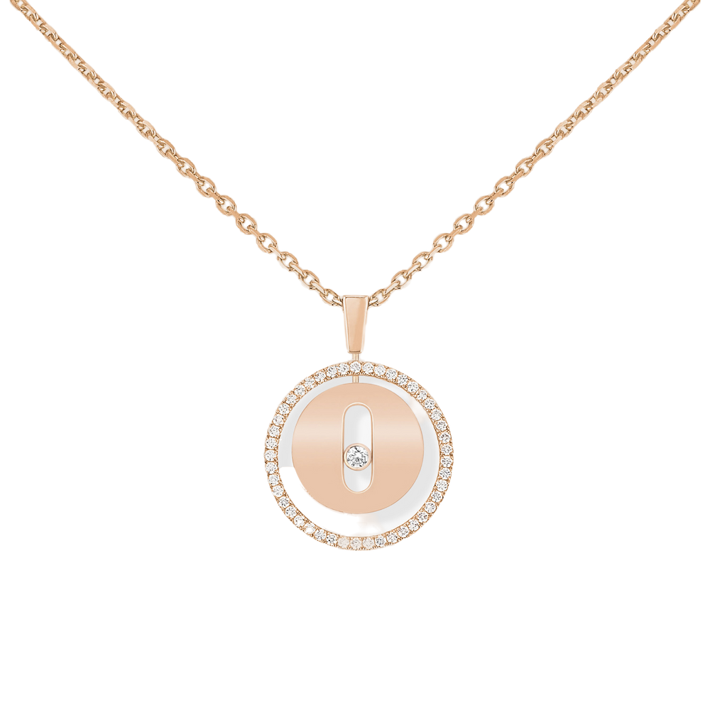 Pink Gold Diamond Necklace Lucky Move SM