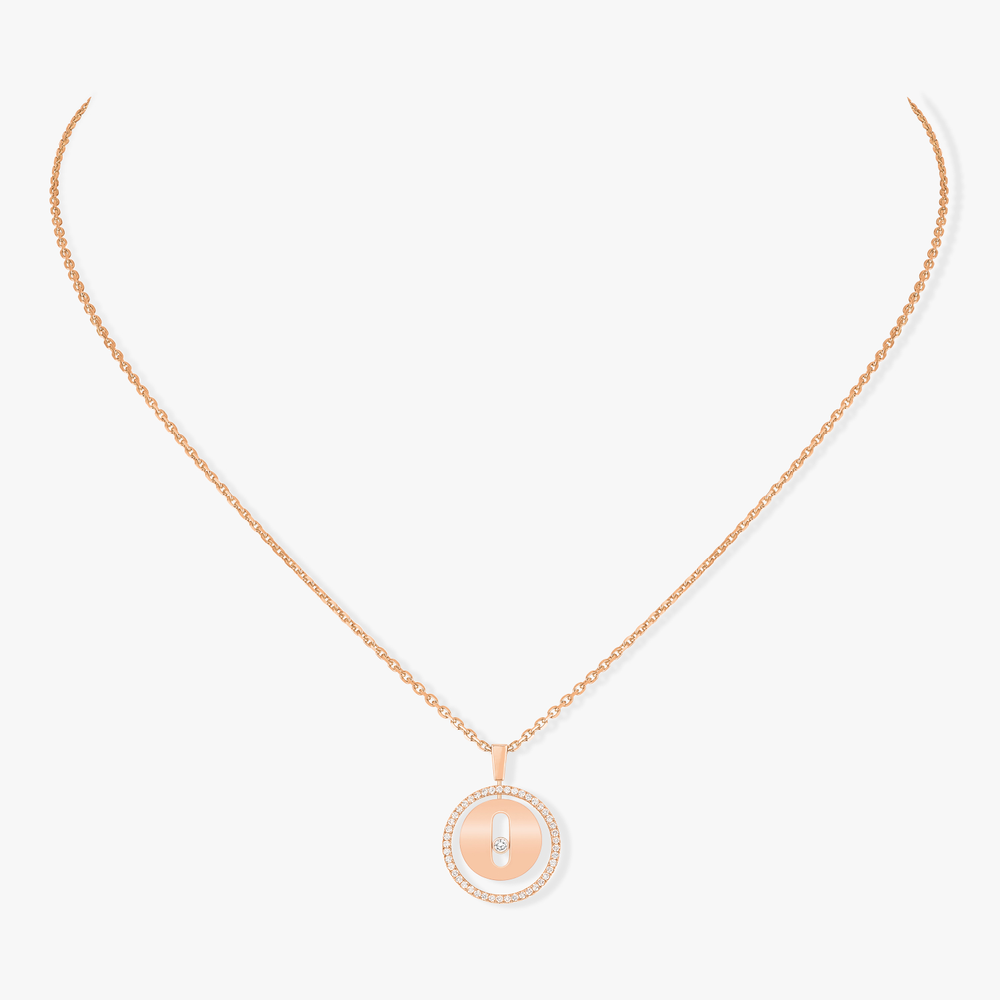Pink Gold Diamond Necklace Lucky Move SM
