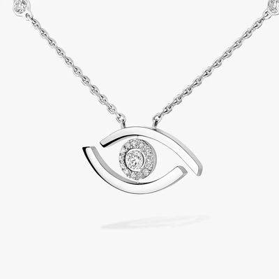 Lucky Eye Collier Diamant Or Blanc