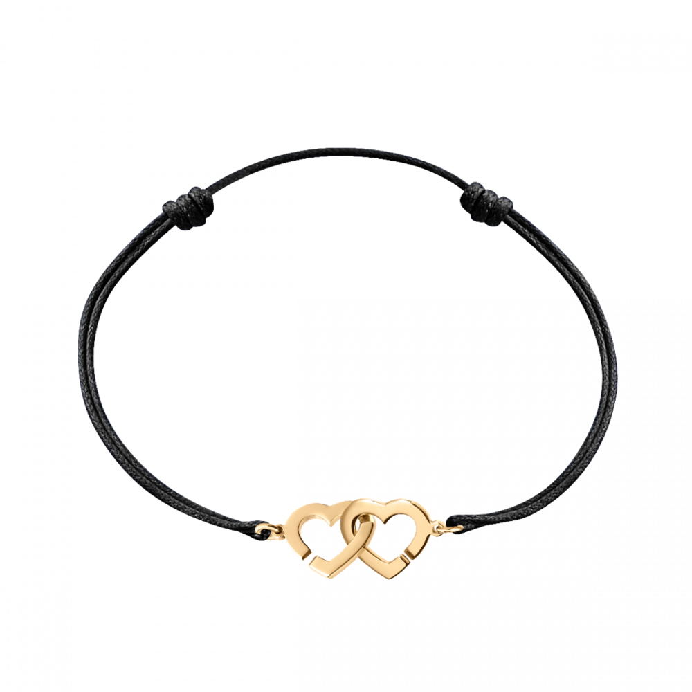 Bracelet Sur Cordon Double Cœurs R9