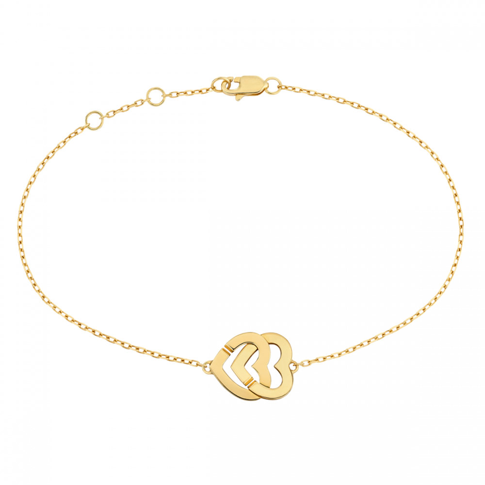 Bracelet Sur Chaîne Double Cœurs R10