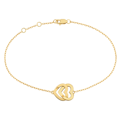 Bracelet Sur Chaîne Double Cœurs R10