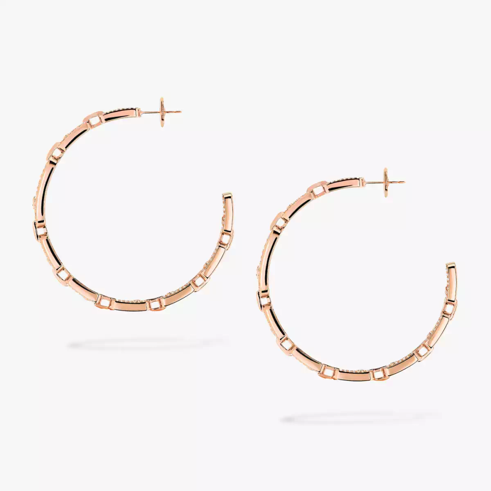 Créoles Move Link MM Boucles d'oreilles Diamant Or Rose