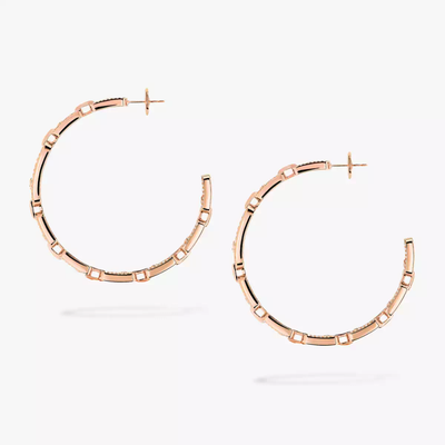 Créoles Move Link MM Boucles d'oreilles Diamant Or Rose