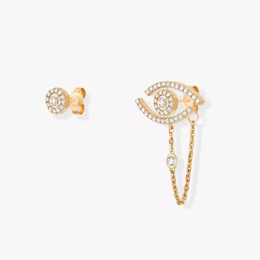 Lucky Eye Pavées Boucles d'oreilles Diamant Or Jaune