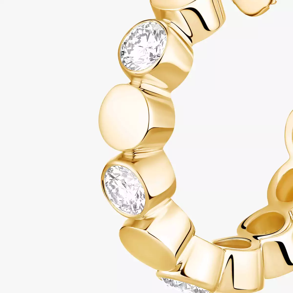 Mini créoles D-Vibes Boucles d'oreilles Diamant Or Jaune