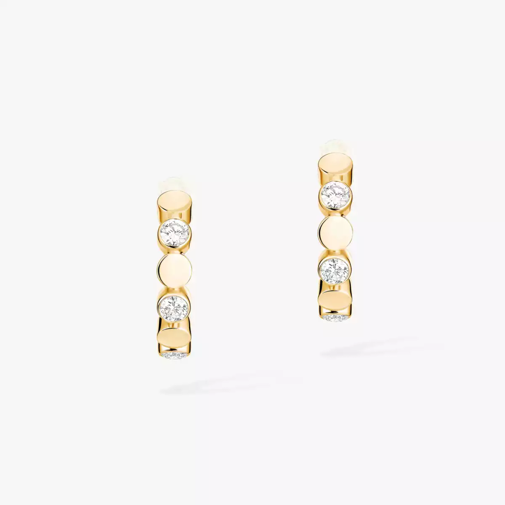 Mini créoles D-Vibes Boucles d'oreilles Diamant Or Jaune