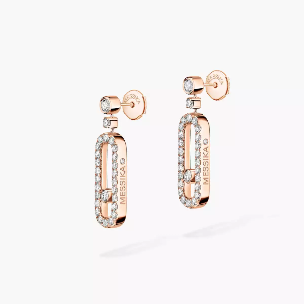 Dormeuses Move Uno Boucles d'oreilles Diamant Or Rose