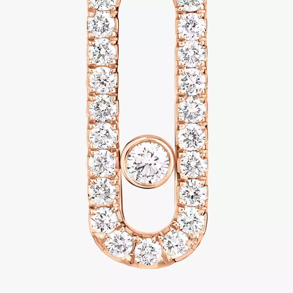 Dormeuses Move Uno Boucles d'oreilles Diamant Or Rose