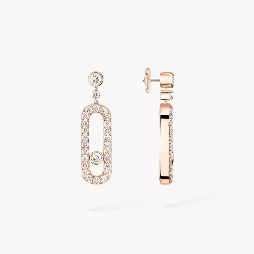 Dormeuses Move Uno Boucles d'oreilles Diamant Or Rose