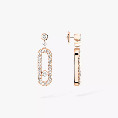 Dormeuses Move Uno Boucles d'oreilles Diamant Or Rose