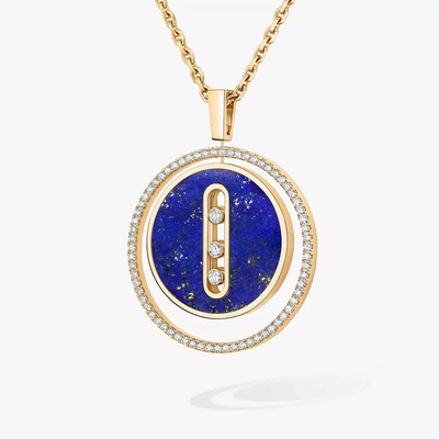 Lucky Move MM Lapis Lazuli Collier Diamant Or Jaune