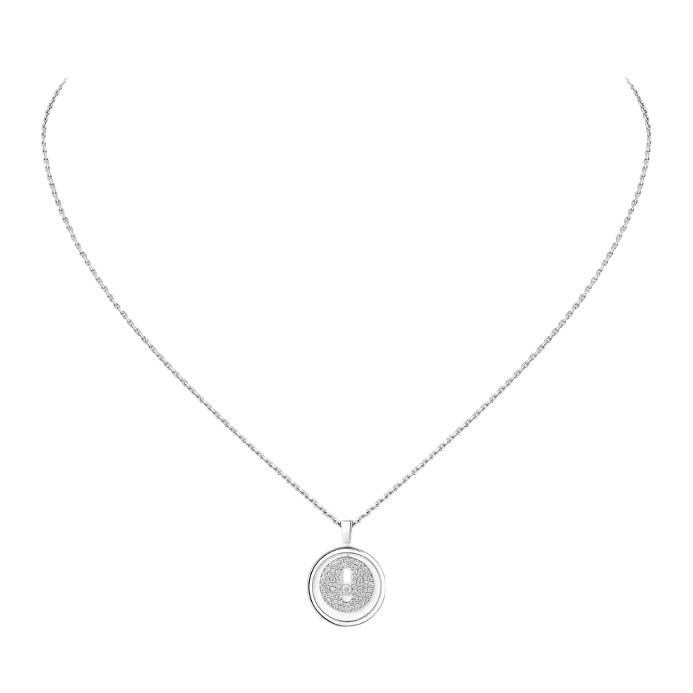 Lucky Move SM Pavé White Gold Diamond Necklace