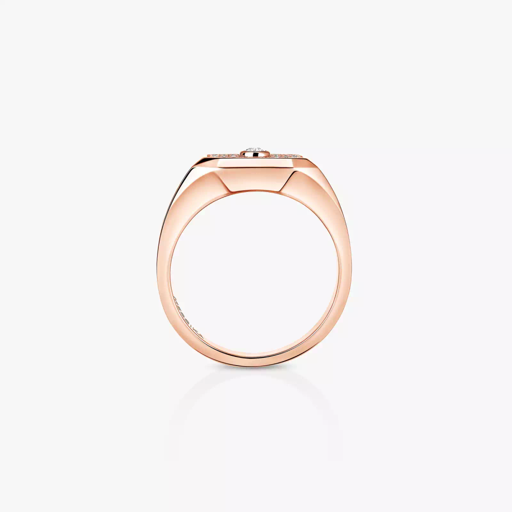 Move Joaillerie Pavé Signet Ring Pink Gold Diamond Ring