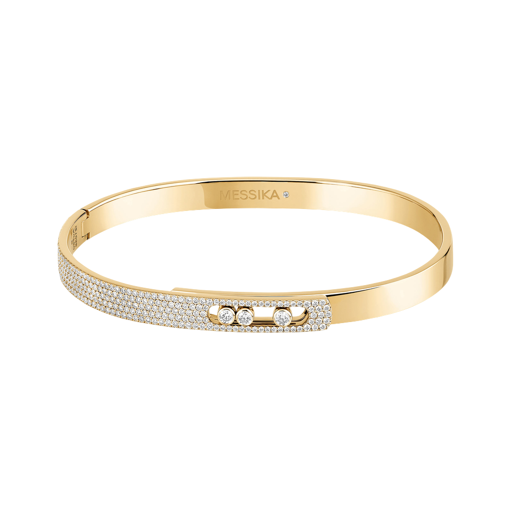 Bangle Move Noa PM Semi Pavé Bracelet Diamant Or Jaune