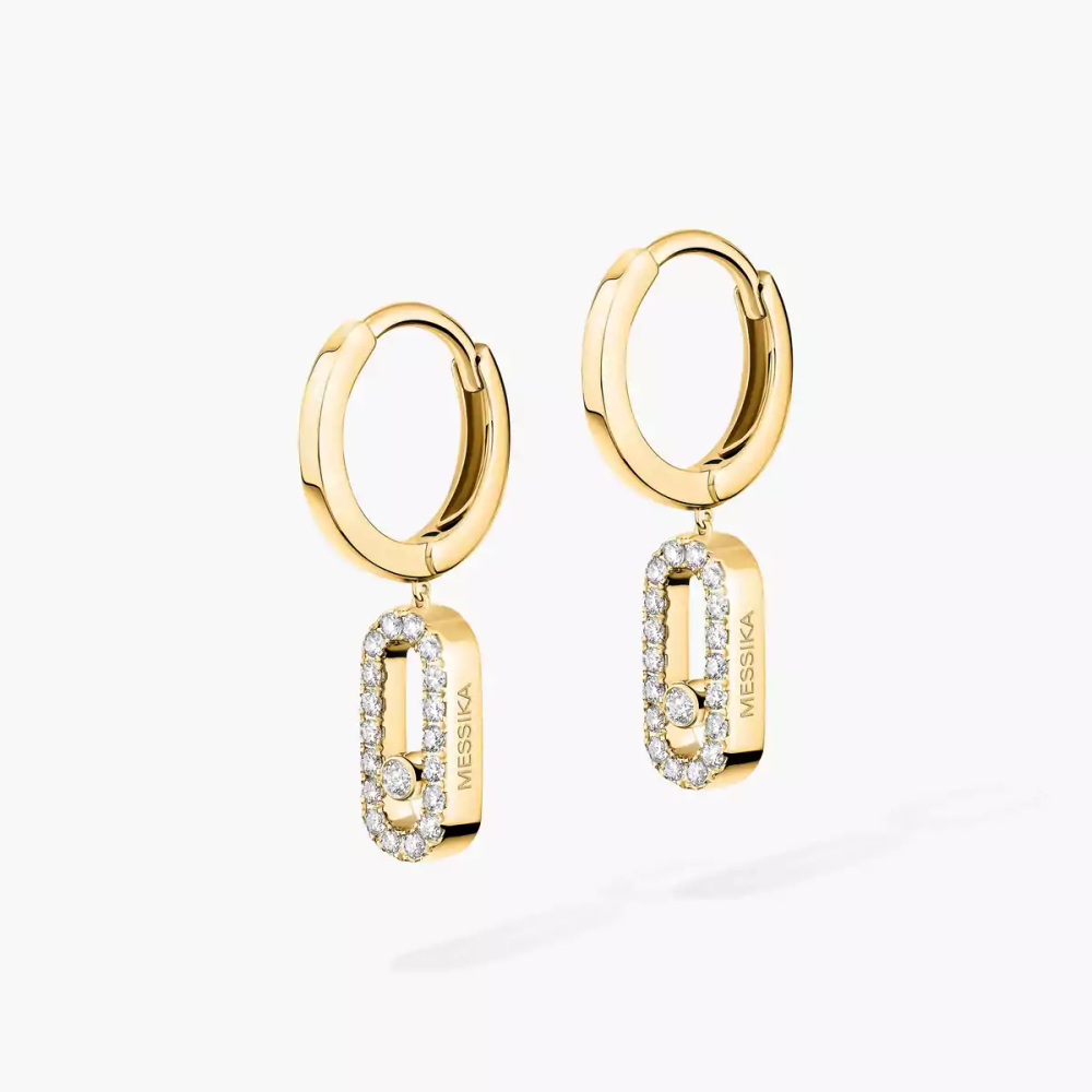 Créoles Move Uno Boucles d'oreilles Diamant Or Jaune