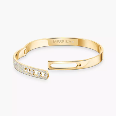 Bangle semi-pavé Move Noa grandes tailles Bracelet Diamant Or Jaune