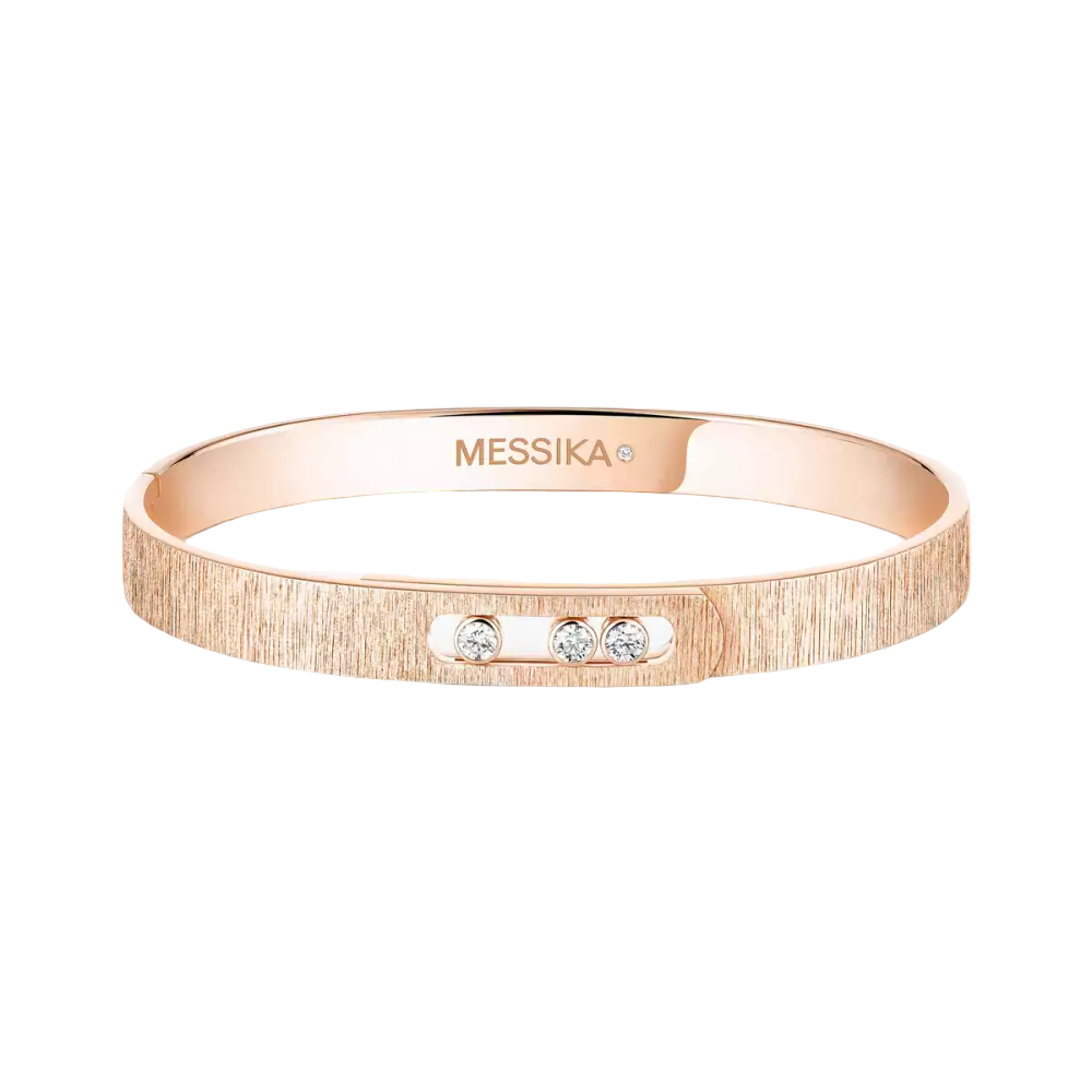 Bangle Move Noa Ciselé Bracelet Diamant Or Rose