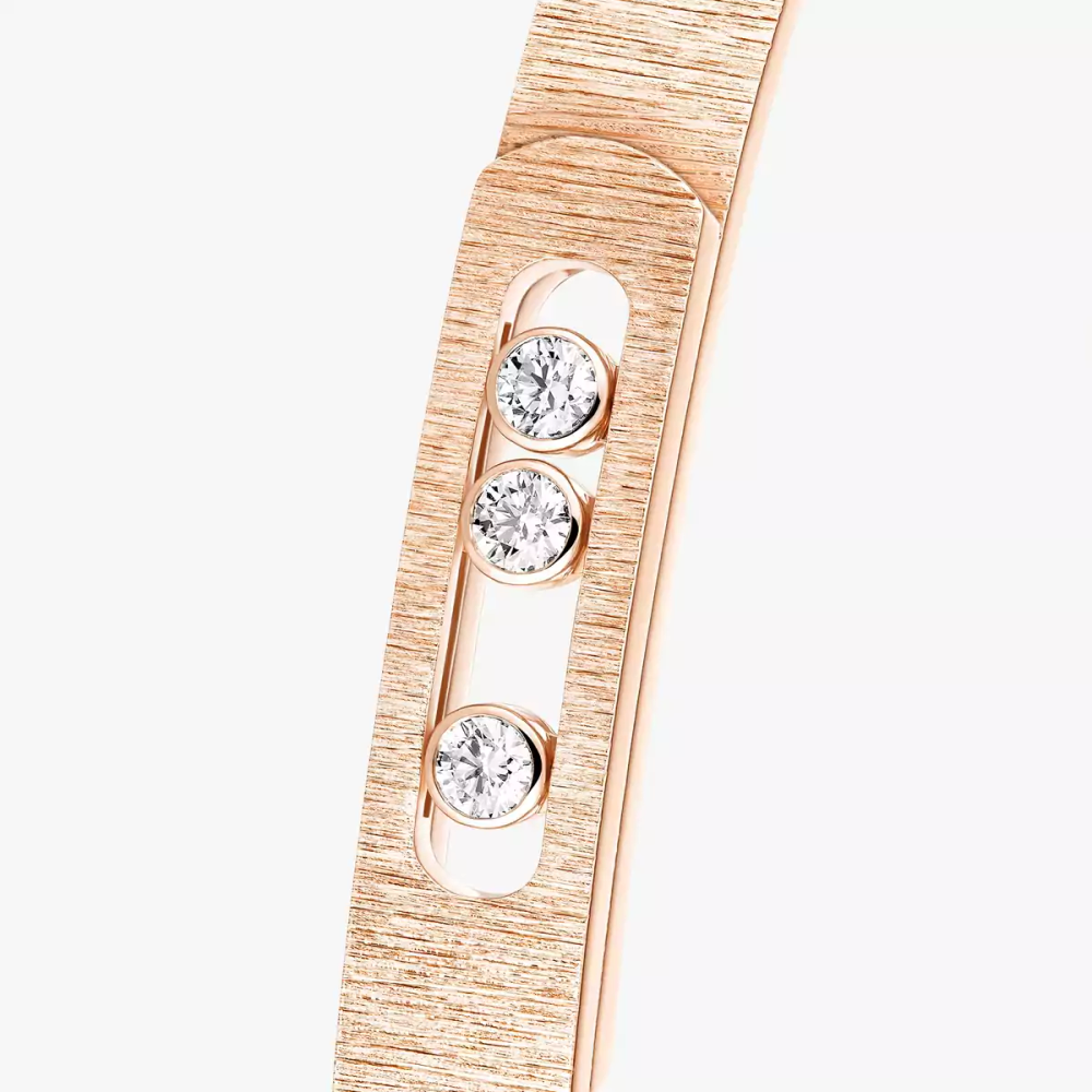 Bangle Move Noa Ciselé Bracelet Diamant Or Rose