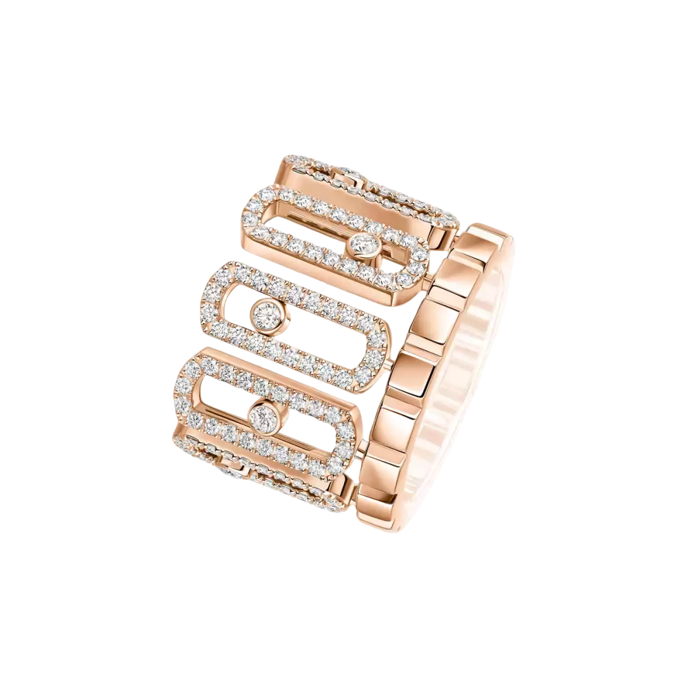 Move Iconica Pavée Bague Diamant Or Rose