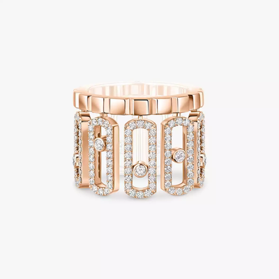 Move Iconica Pavée Bague Diamant Or Rose