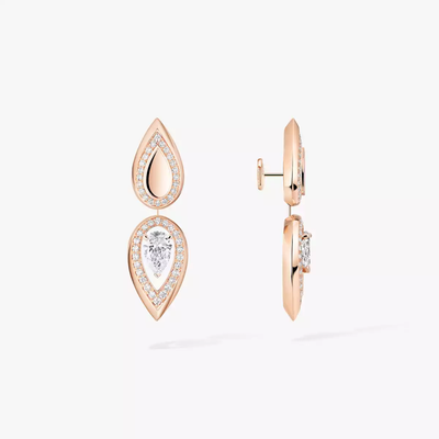 Fiery 0,25ct Boucles d'oreilles Diamant Or Rose