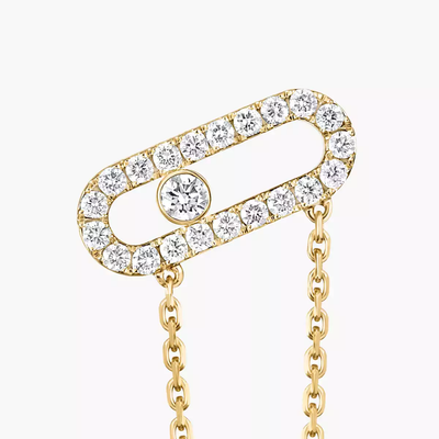 Move Uno Single Chain Earring Yellow Gold Diamond Earrings