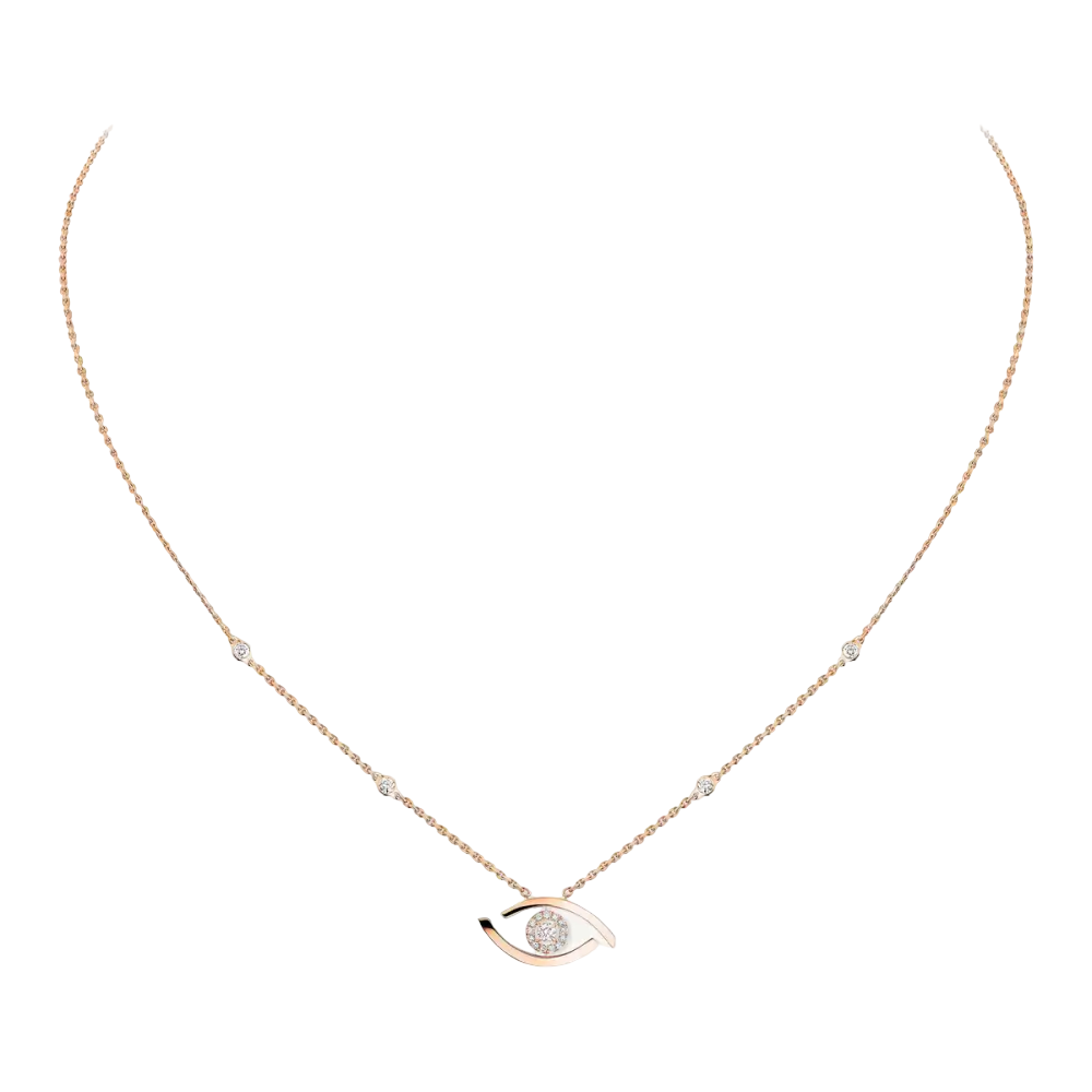 Lucky Eye Collier Diamant Or Rose