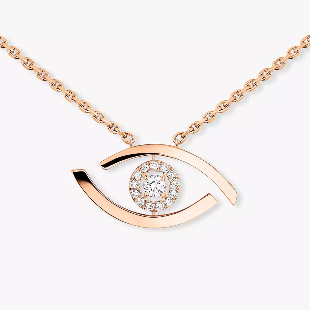 Lucky Eye Collier Diamant Or Rose