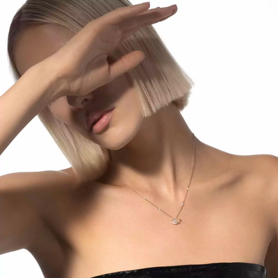 Lucky Eye Collier Diamant Or Rose