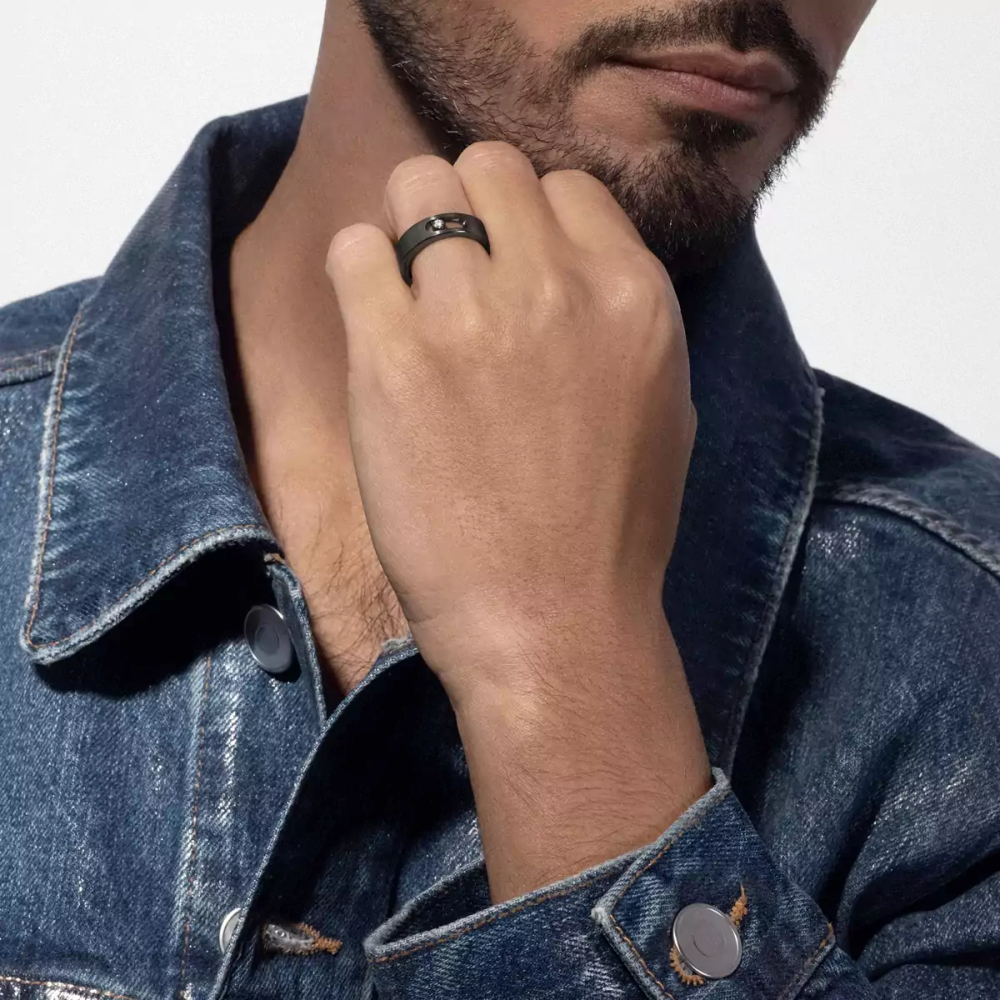 Move Titanium Graphite SM Graphite Titanium Diamond Ring