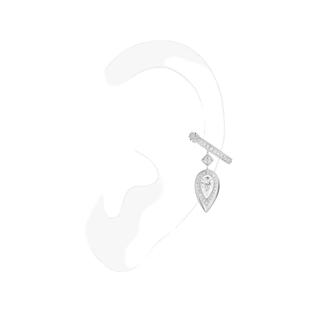 Clip Fiery 0,10ct Boucles d'oreilles Diamant Or Blanc