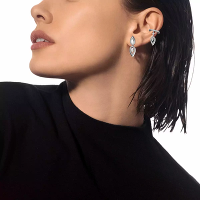 Mono clip Fiery 0,10ct Boucles d'oreilles Diamant Or Blanc