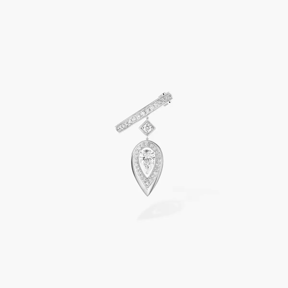 Mono clip Fiery 0,10ct Boucles d'oreilles Diamant Or Blanc