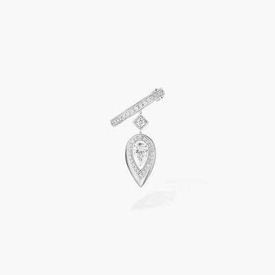 Clip Fiery 0,10ct Boucles d'oreilles Diamant Or Blanc
