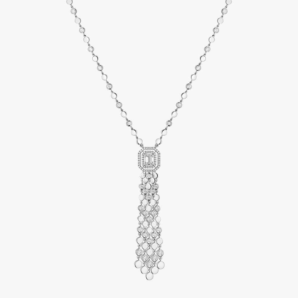 D-Vibes Tassel White Gold Diamond Necklace