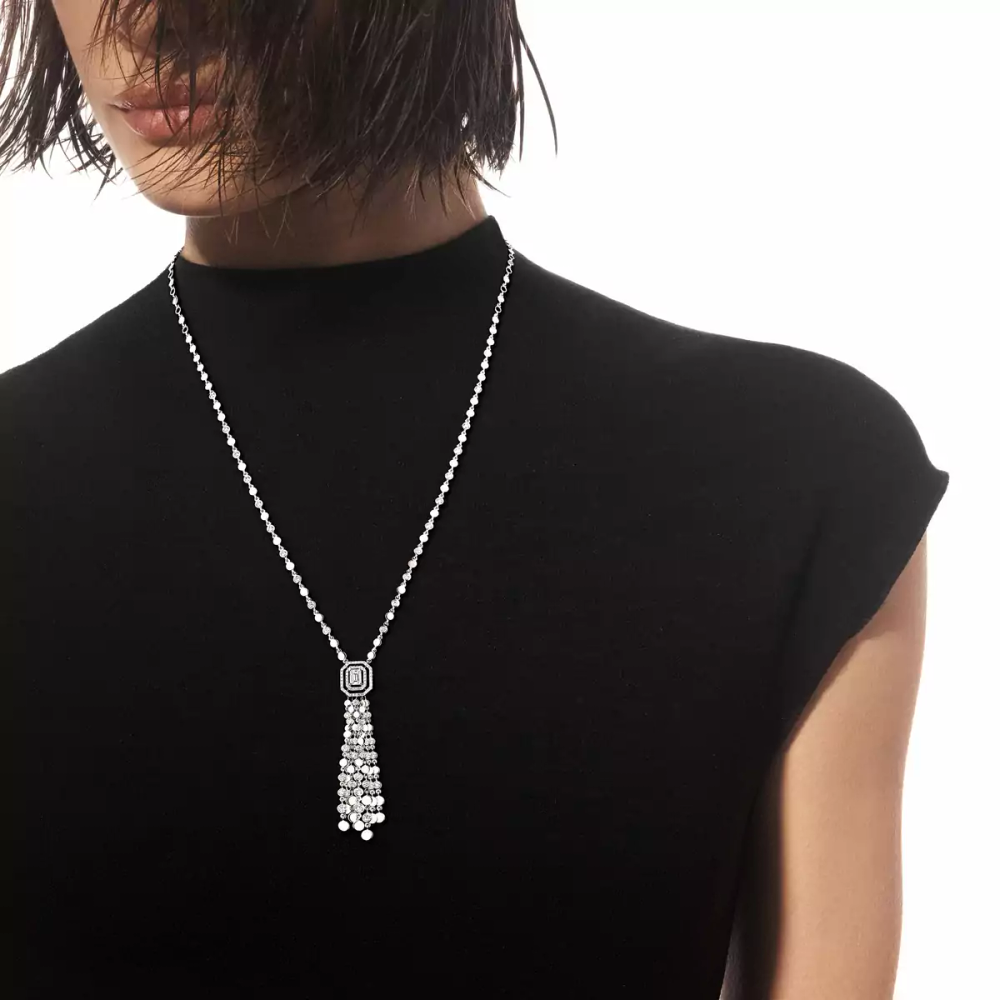 Collier pompon D-Vibes Collier Diamant Or Blanc