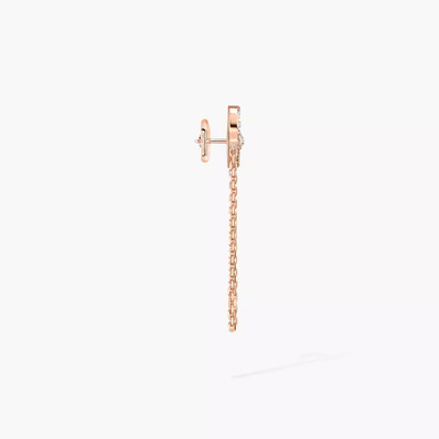 Move Uno Single Chain Earring Pink Gold Diamond Earrings