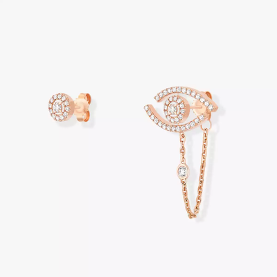 Lucky Eye Pavées Boucles d'oreilles Diamant Or Rose