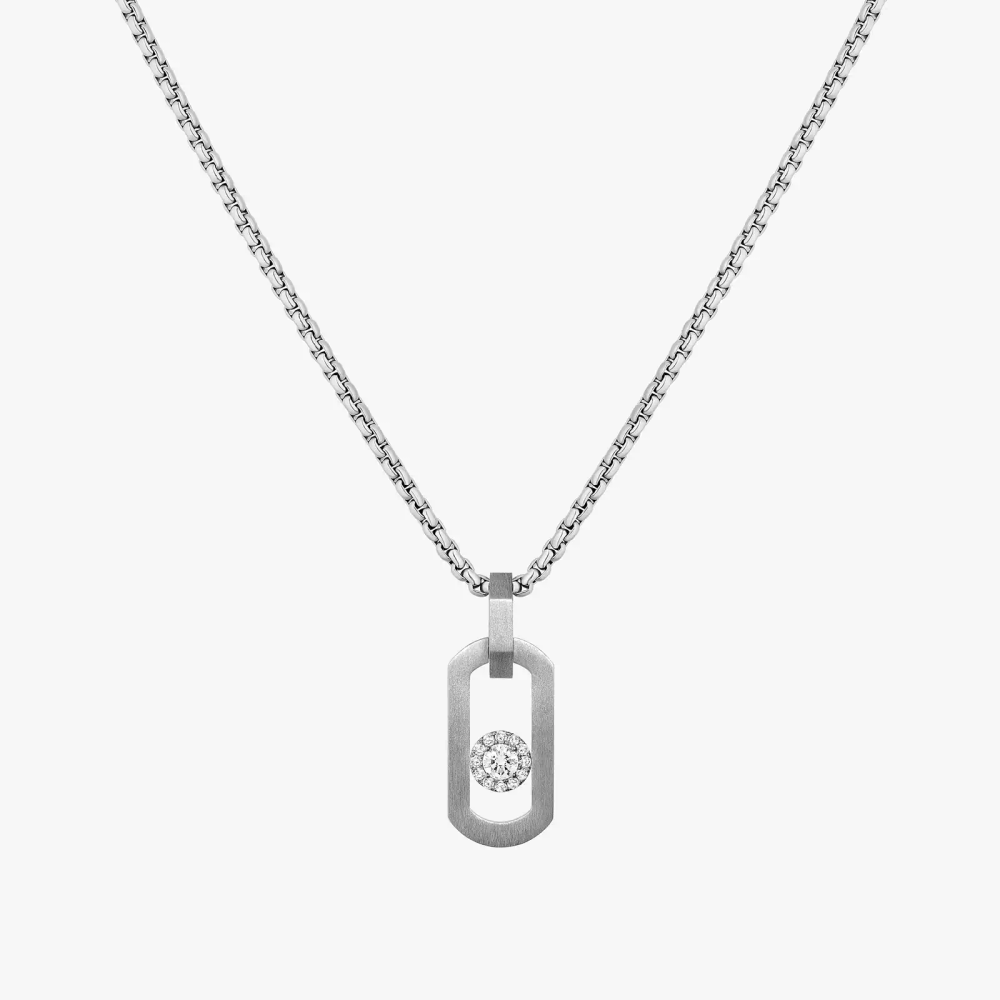 Pendentif So Move Titane Naturel Collier Diamant Natural Titanium