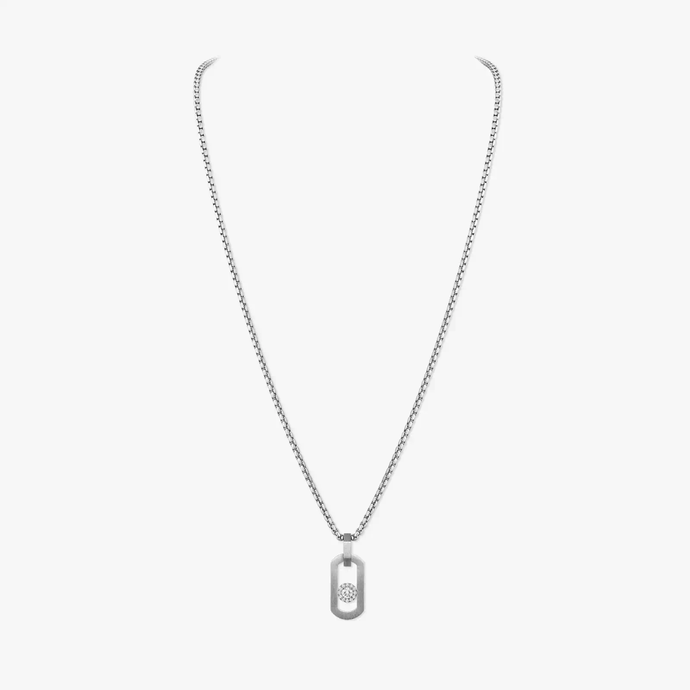 Pendentif So Move Titane Naturel Collier Diamant Natural Titanium