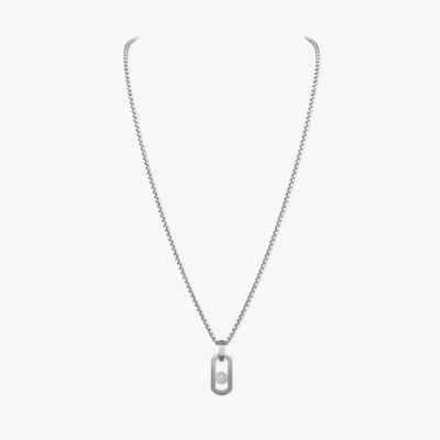 Pendentif So Move Titane Naturel Collier Diamant Natural Titanium