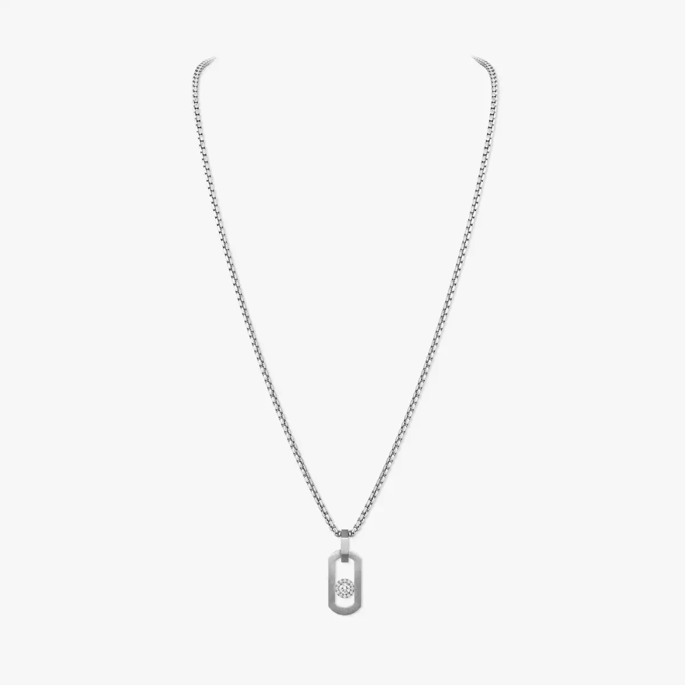 Pendentif So Move Titane Naturel Collier Diamant Natural Titanium